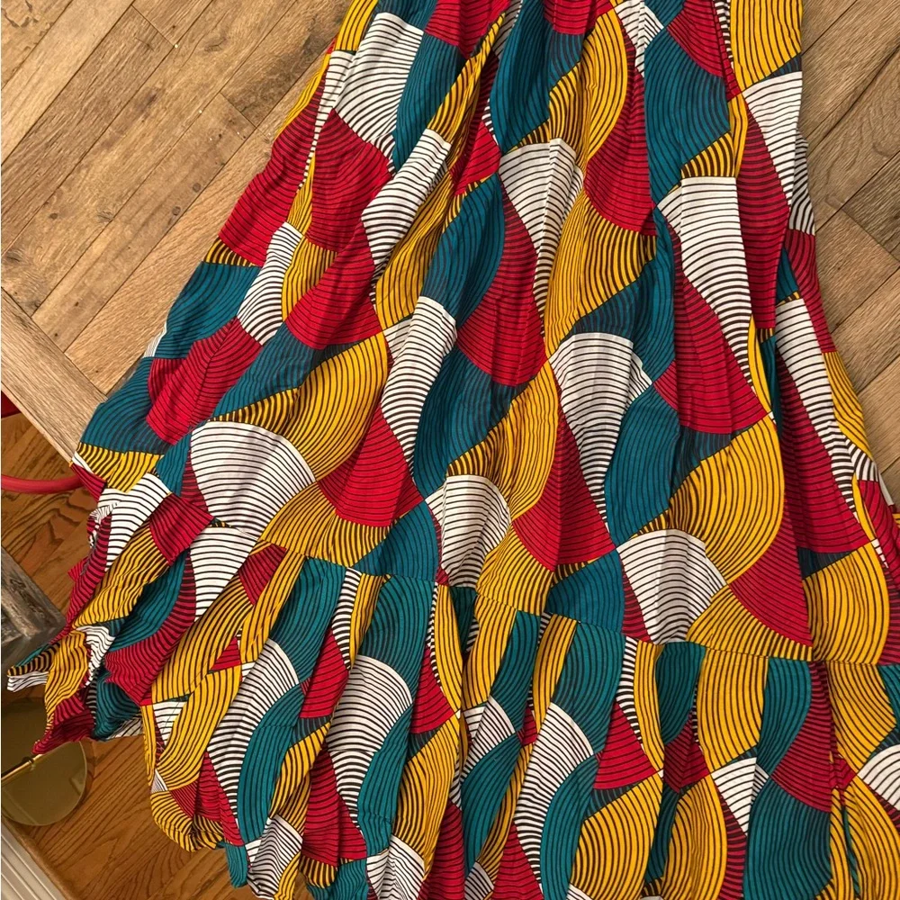 Anthropologie Red, Yellow, and Blue Maxi Dress - Picture 3 of 4